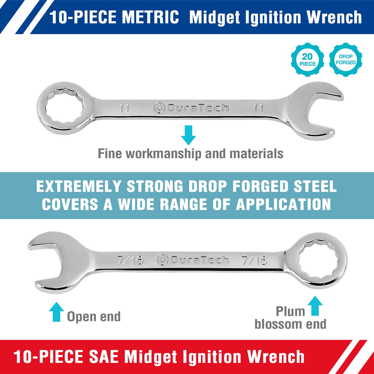 DURATECH Mini Wrench Set compact toolbox inclusion for easy transport