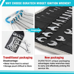 DURATECH Mini Wrench Set rolling pouch keeps wrenches organized and protected