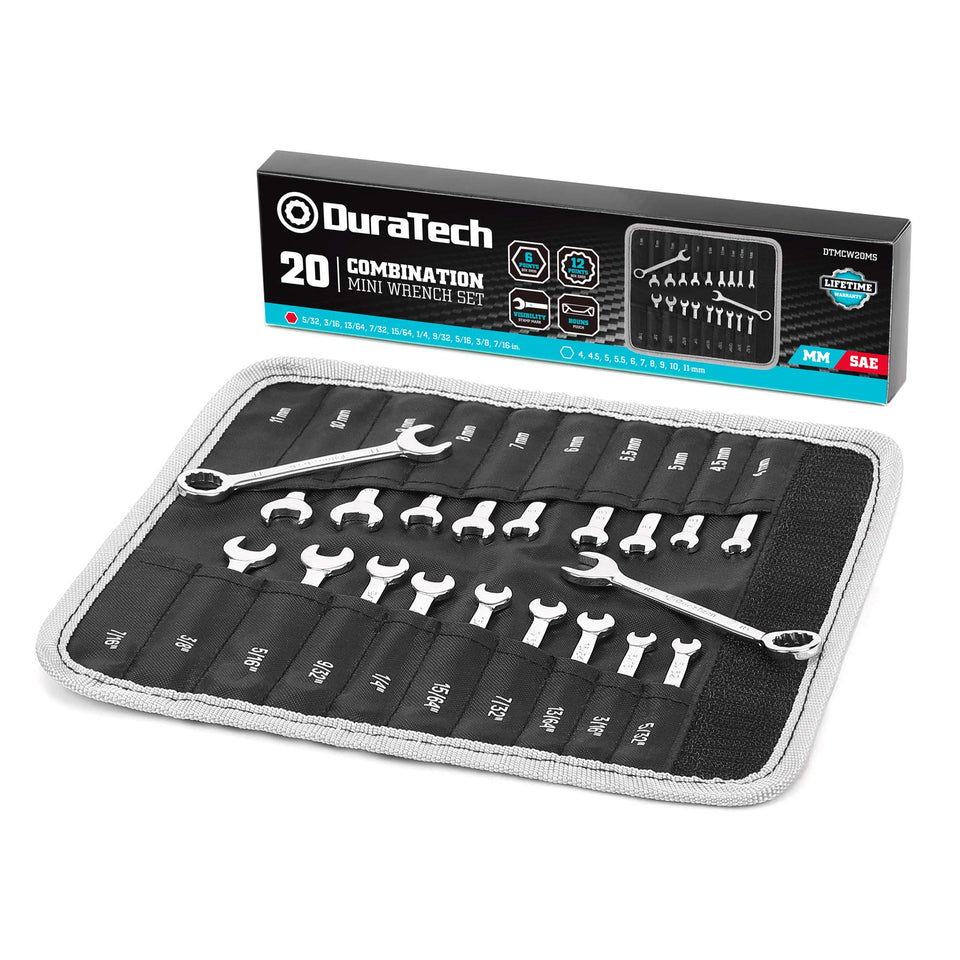 DURATECH Mini Wrench Set roll pouch—portable tool kit for quick repairs