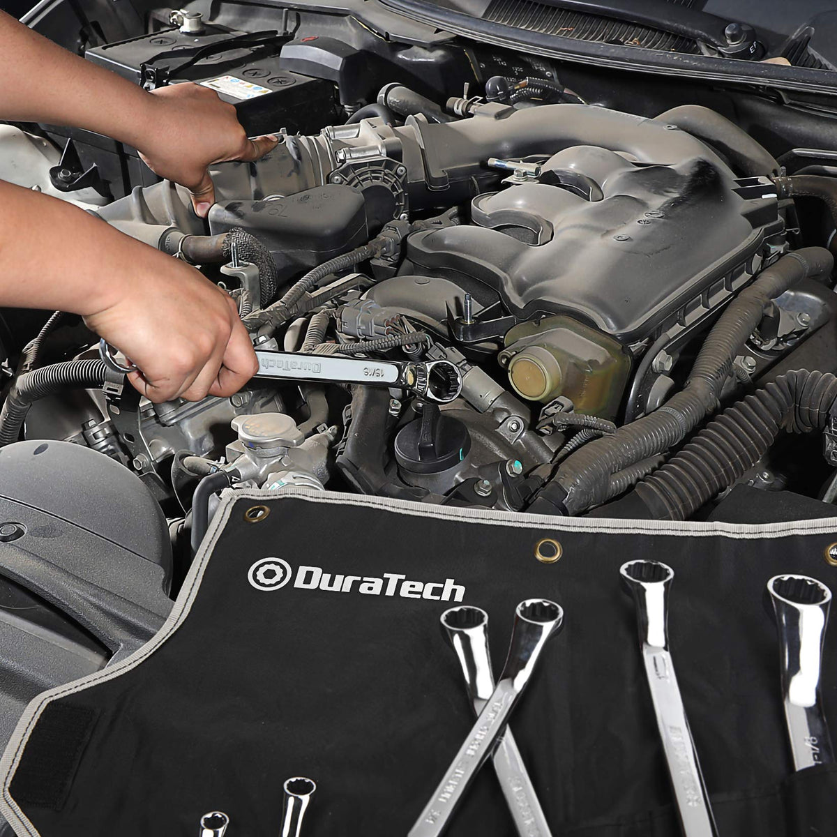 DURATECH wrench in a narrow space demonstrates versatile repair capability.