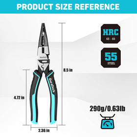 DURATECH pliers in use during electrical work in tight spaces.