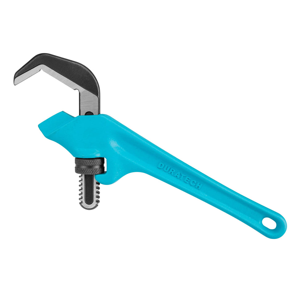 DURATECH nine-and-a-half-inch hex offset wrench offers a secure grip in tight spaces for hex nuts.