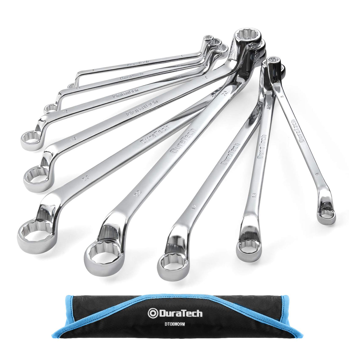 DURATECH offset box wrench set with 75-degree angle for tight-space fasteners.