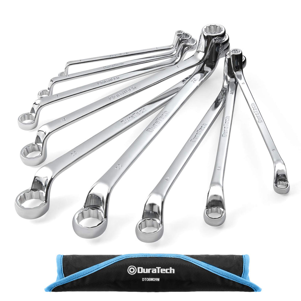 DURATECH offset box wrench set with 75-degree angle for tight-space fasteners.
