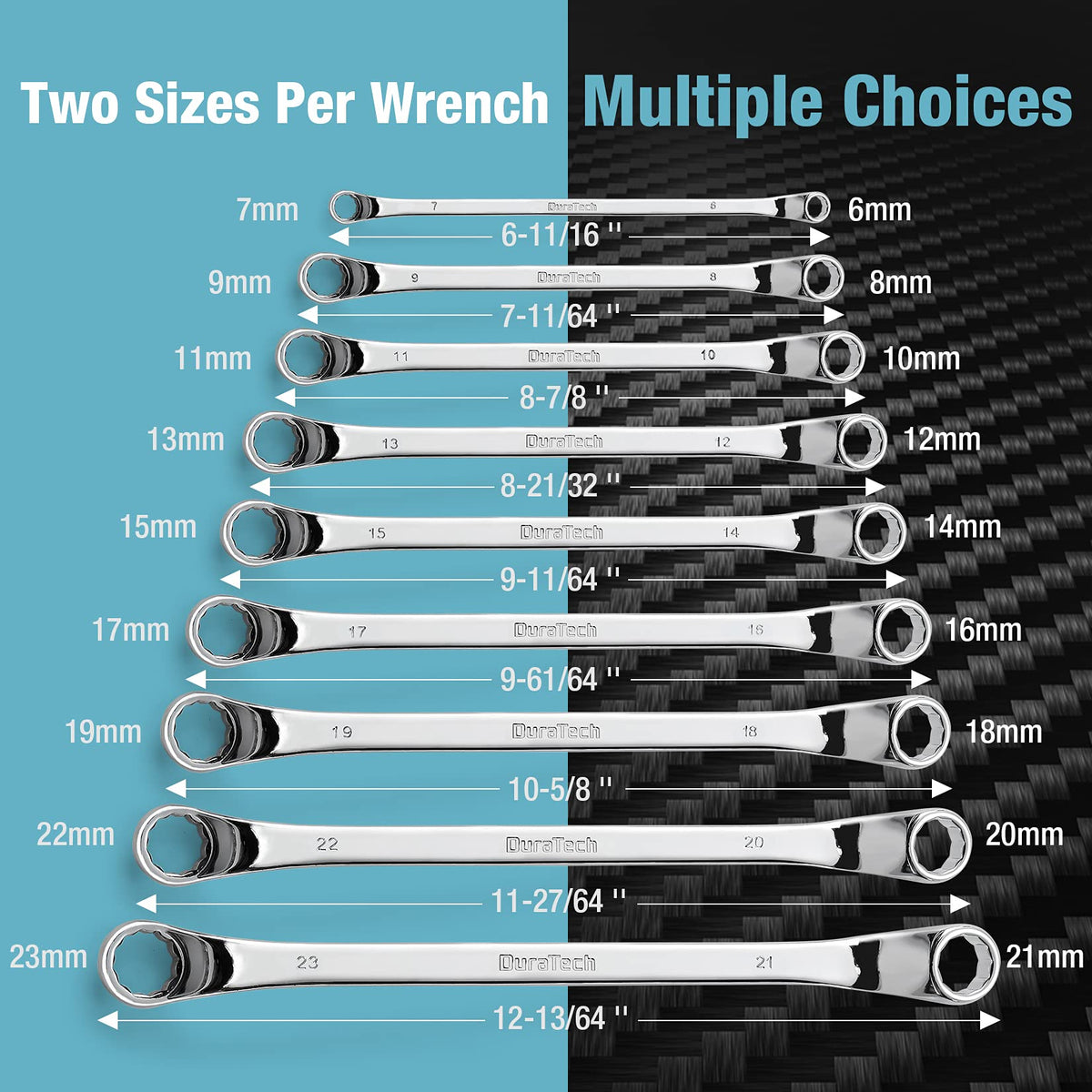 DURATECH metric wrenches in 8-9mm size for versatile tasks.