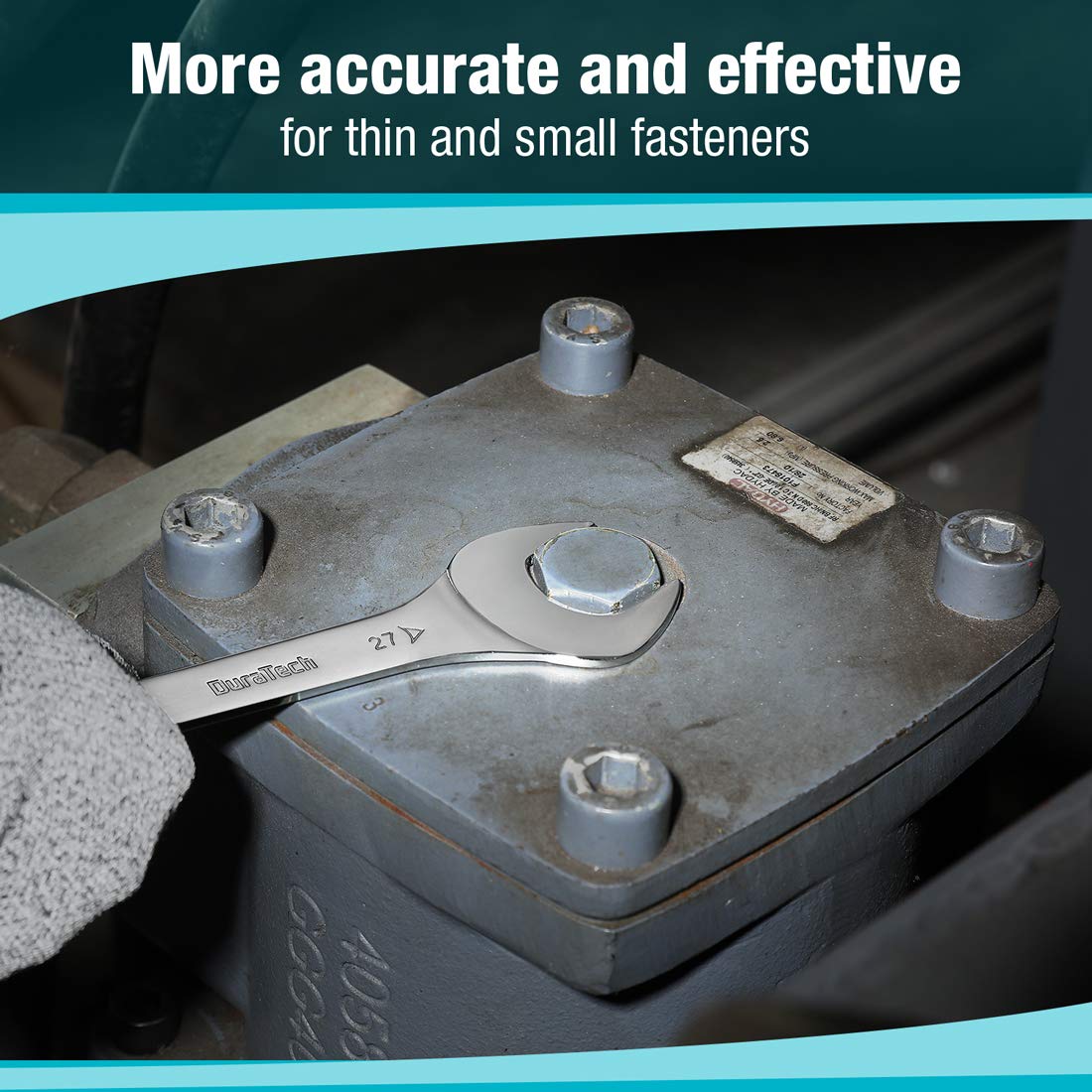 DURATECH open-end wrenches 11–13 mm pair showing chrome finish and durability.