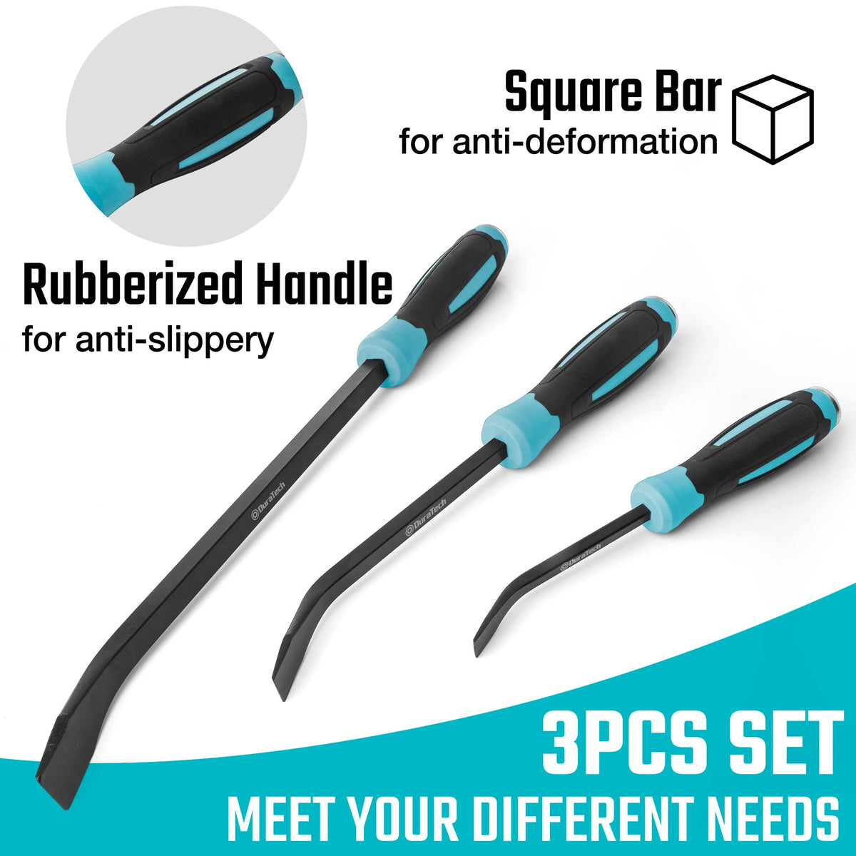 Duratech pry bar protective end caps to shield tips and extend life.