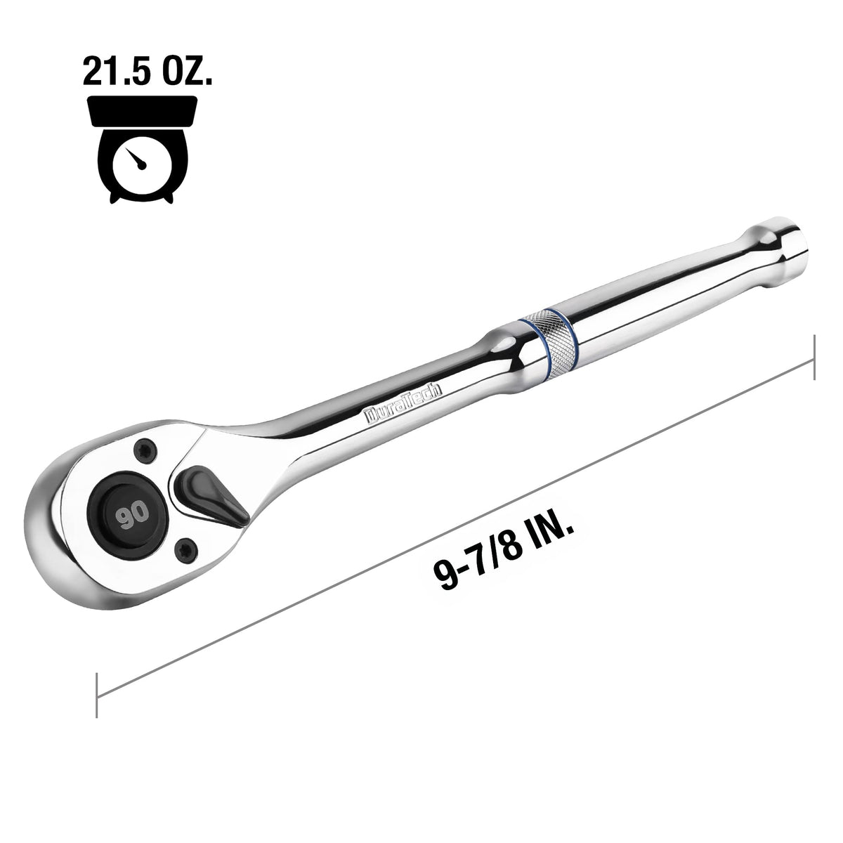 DURATECH quick-release ratchet enabling easy socket changes during repairs.