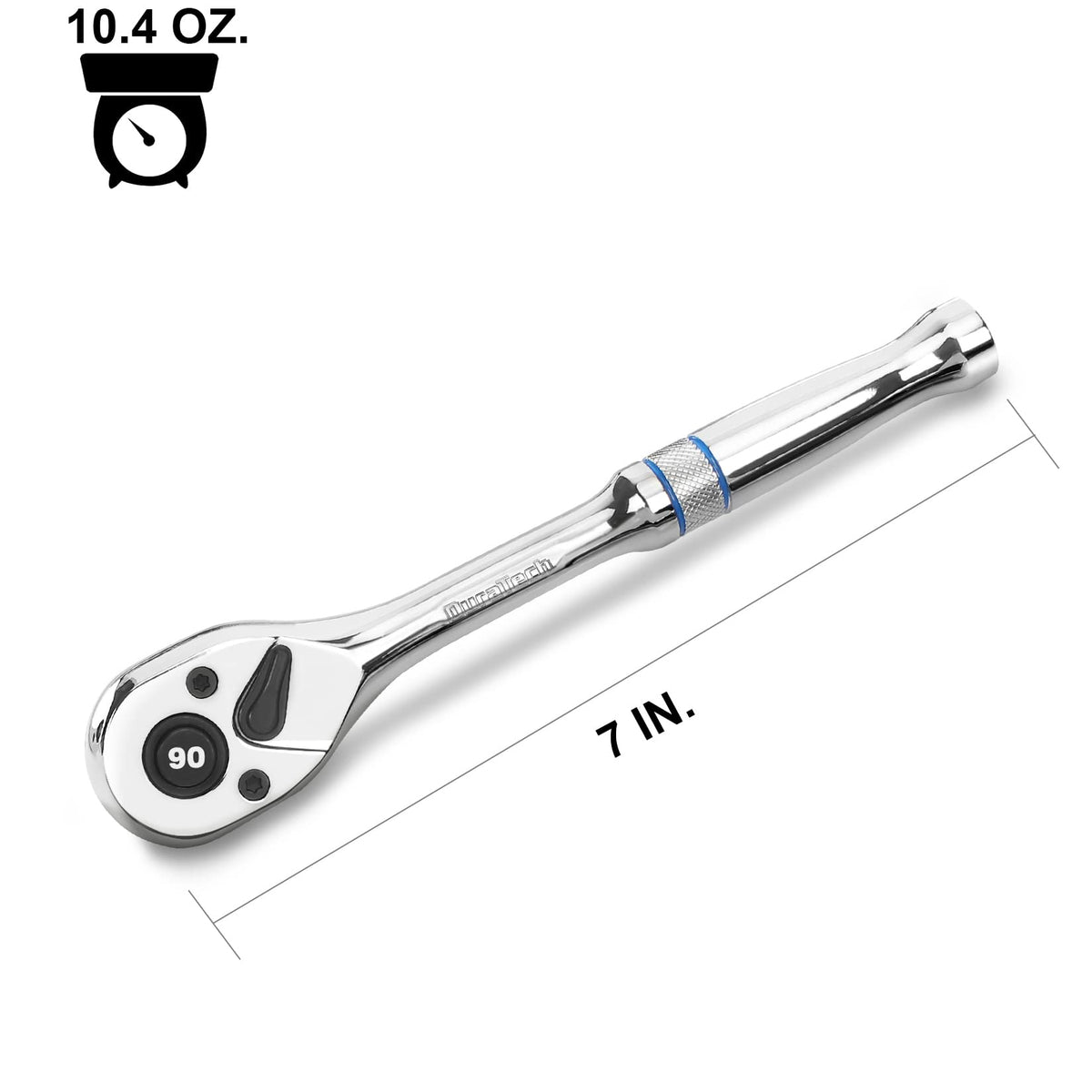 DURATECH quick-release ratchet enables fast socket changes