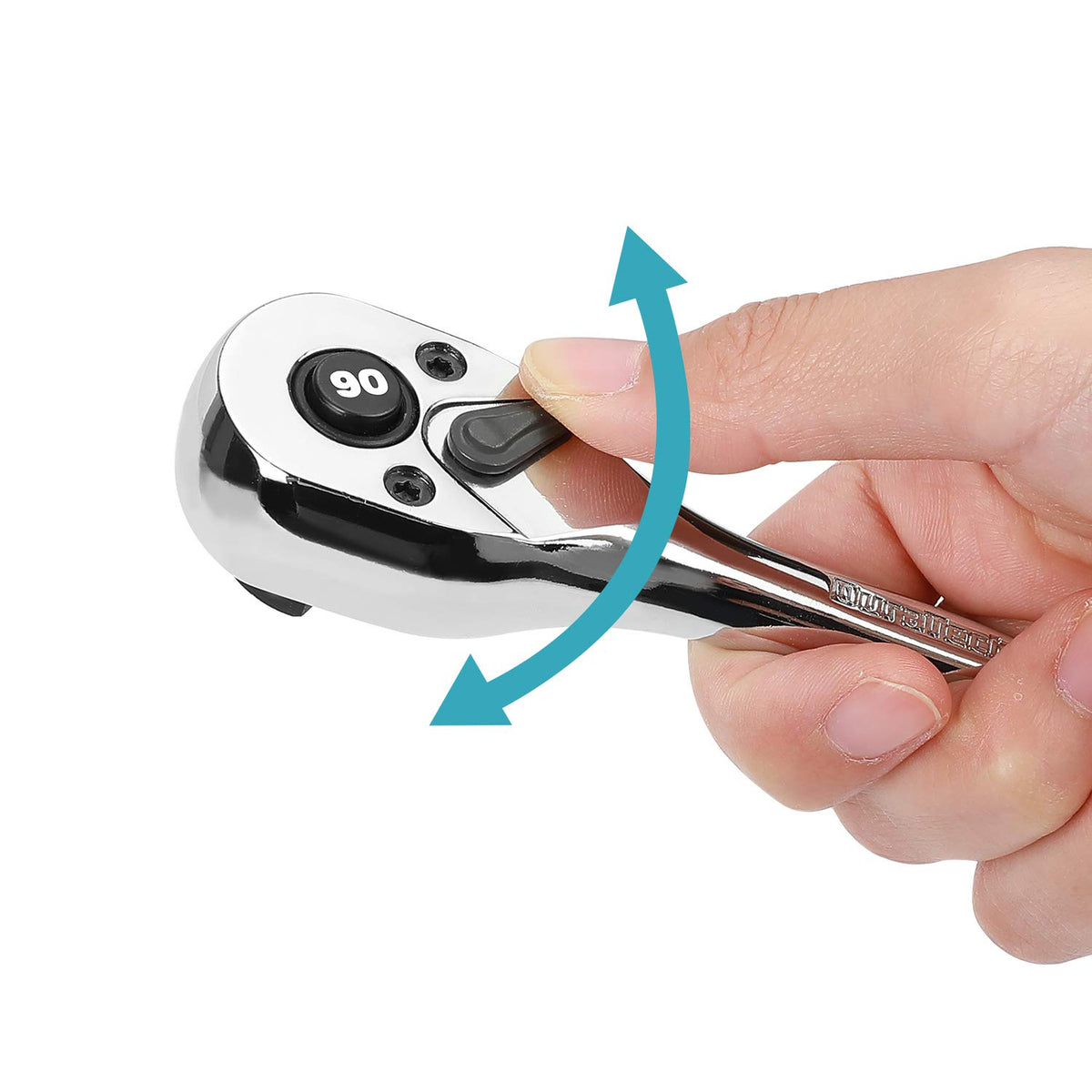 Duratech quick-release socket change enabling one-handed socket swaps.
