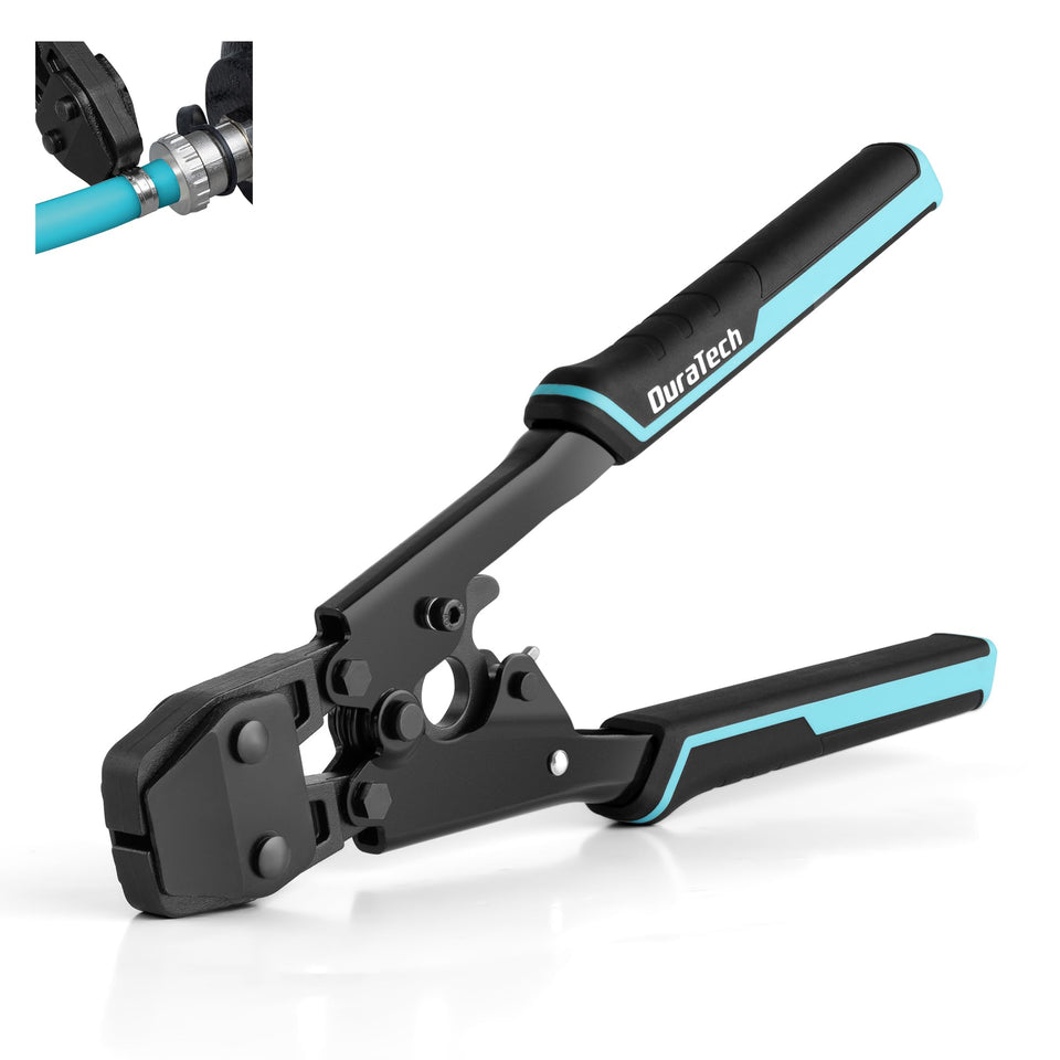 DURATECH ratchet PEX crimping tool jaw shows durable CrMo construction for strong, repeatable crimps.