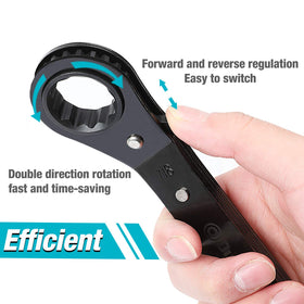 Duratech reversible ratchet ends with 12-point gear.