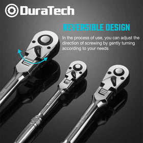 DURATECH reversible lever enables direction change without removing the tool.