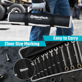 DURATECH roll-up pouch in 420D Oxford keeps wrenches secure and organized.