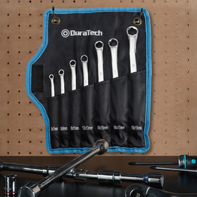 Duratech rolling pouch keeps all wrenches secure and easy to transport.
