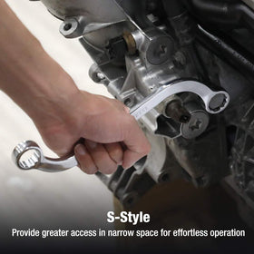 DURATECH S-Style 18-19mm provides strong leverage on stubborn bolts.