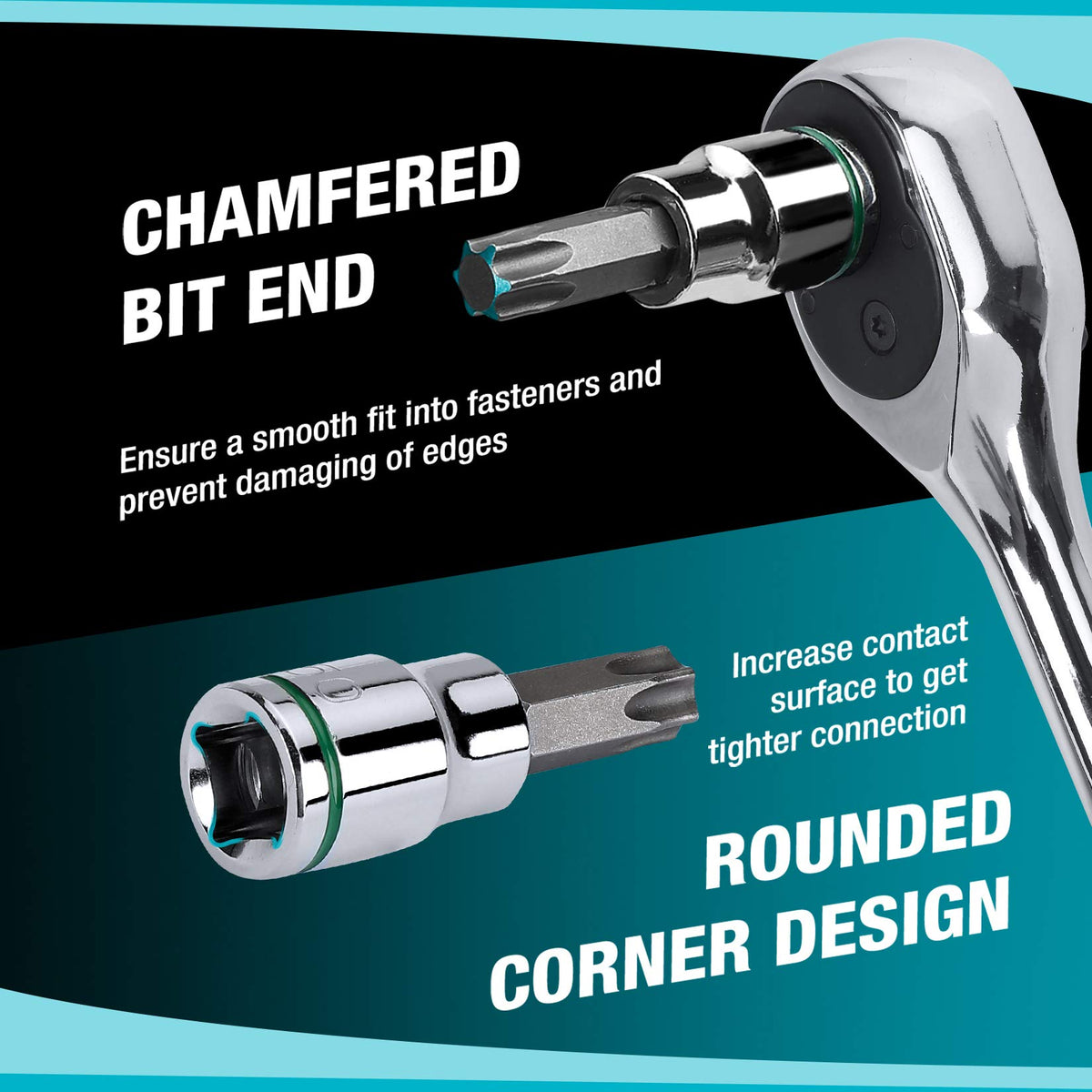 Duratech SAE hex sockets 1/8-3/8 inch for common fasteners.