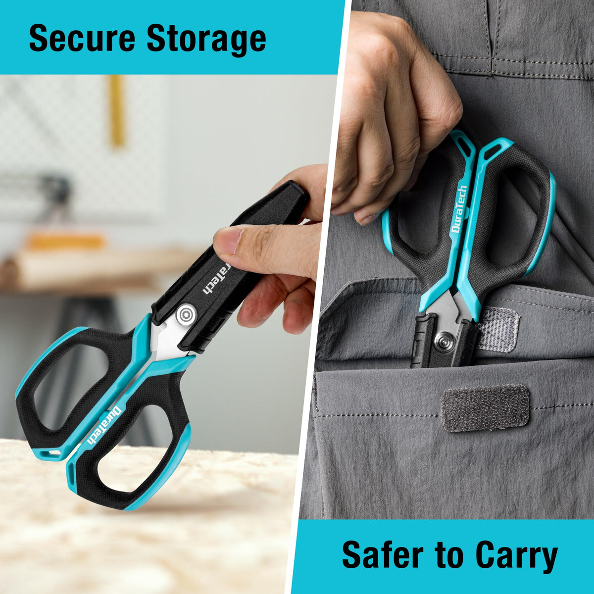 DURATECH scissors slice fabric and leather with ease.