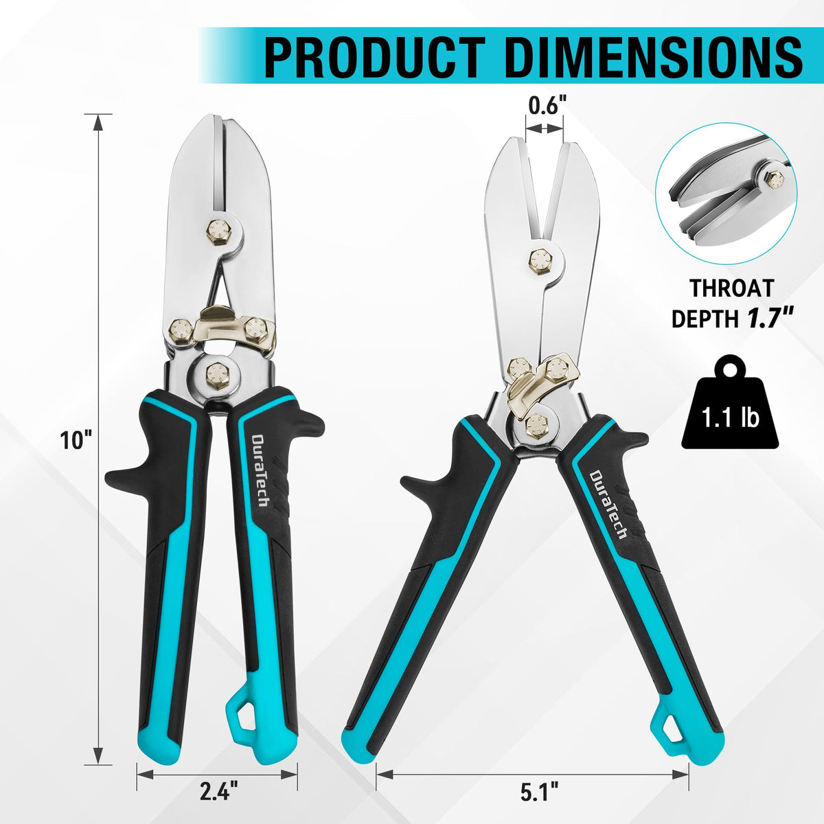Duratech sheet-metal crimper 5-blade design for efficient 22–28 gauge steel.