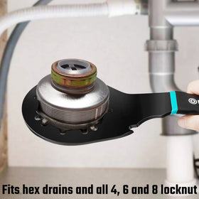 DURATECH drain wrench shown in tight space for efficient work