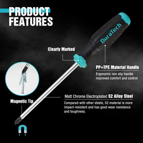 DURATECH slotted screwdrivers in S2 alloy steel for versatile tasks