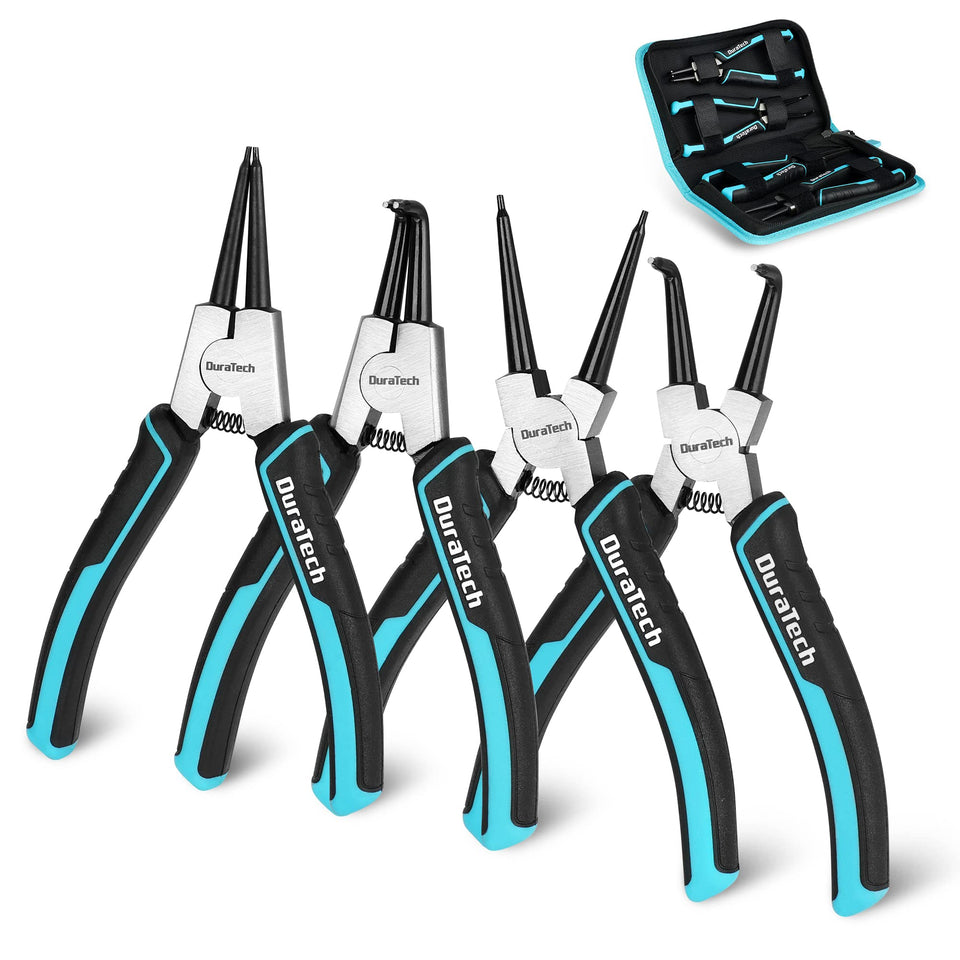 DuraTech snap ring pliers 4pc kit for versatile internal and external rings