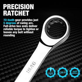 DURATECH wrench shows stamped 15/16 size for quick tool selection