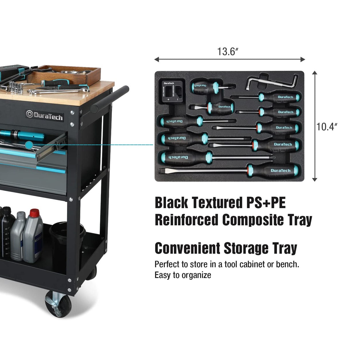 DURATECH storage tray keeps screwdrivers organized and accessible