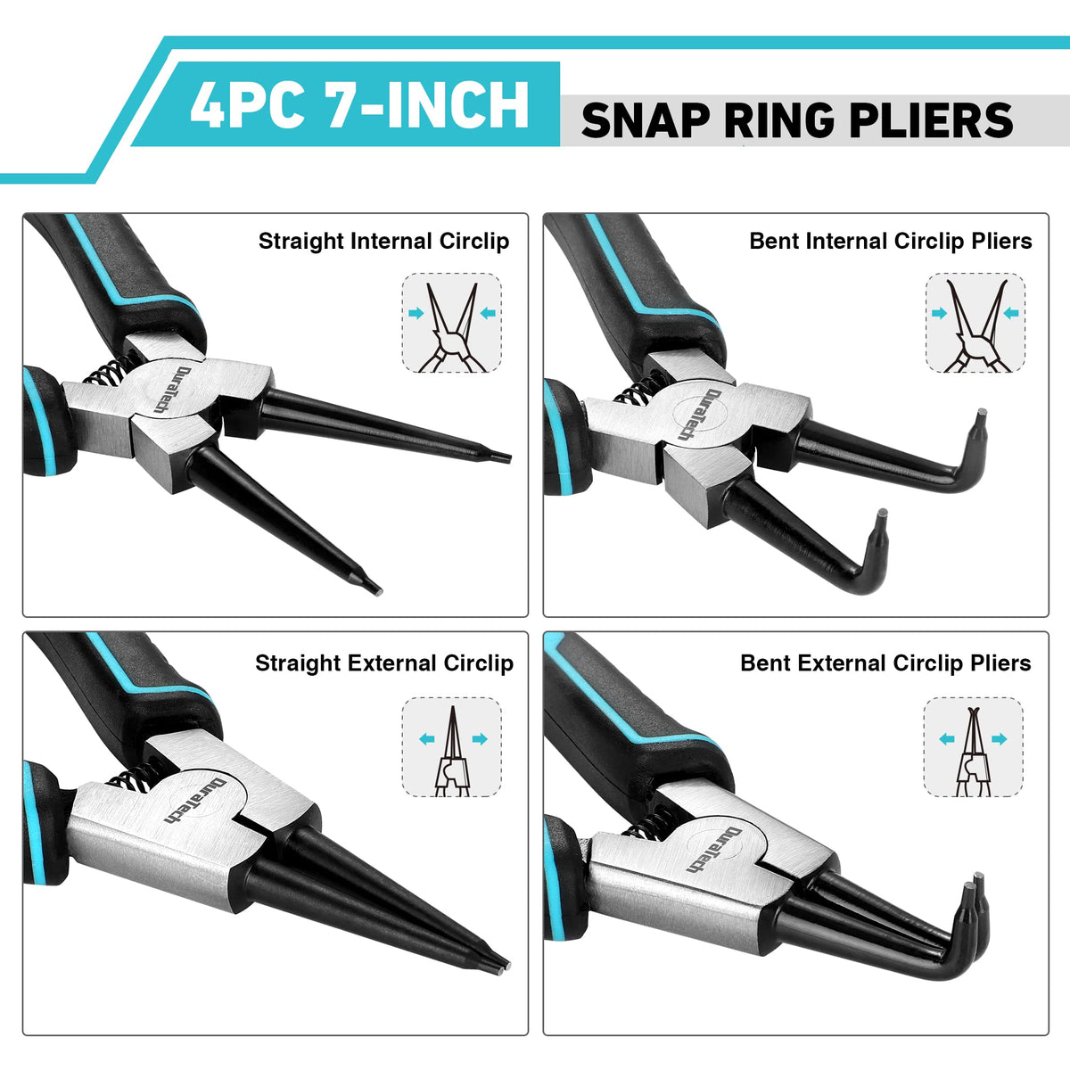 DuraTech straight internal pliers for easy reach in tight spaces