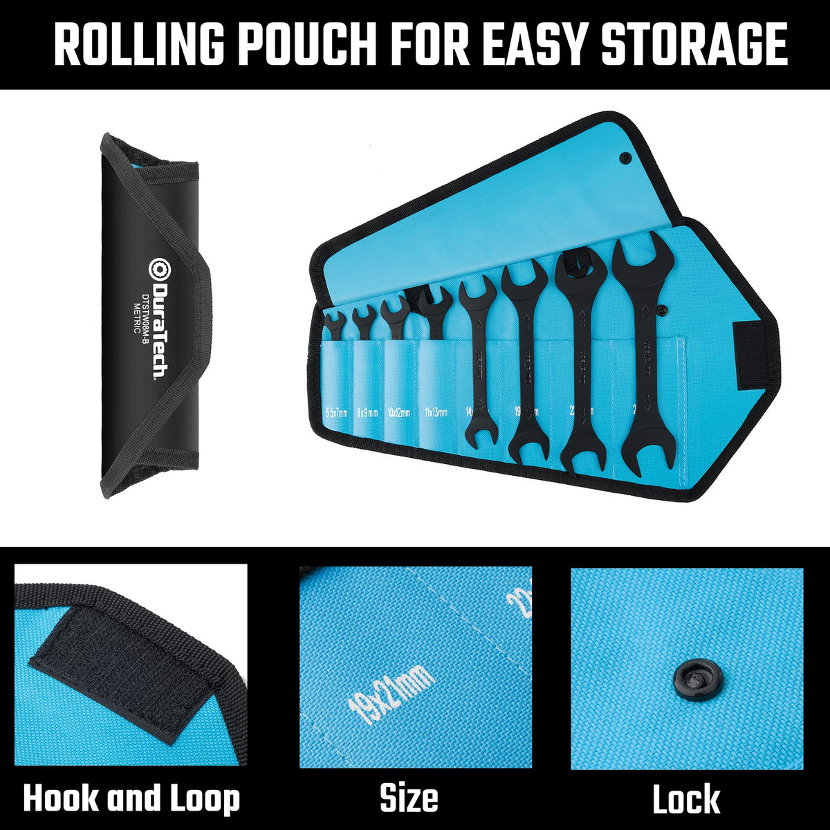 Duratech 22mm-23mm wrenches handle bigger bolts with stability.