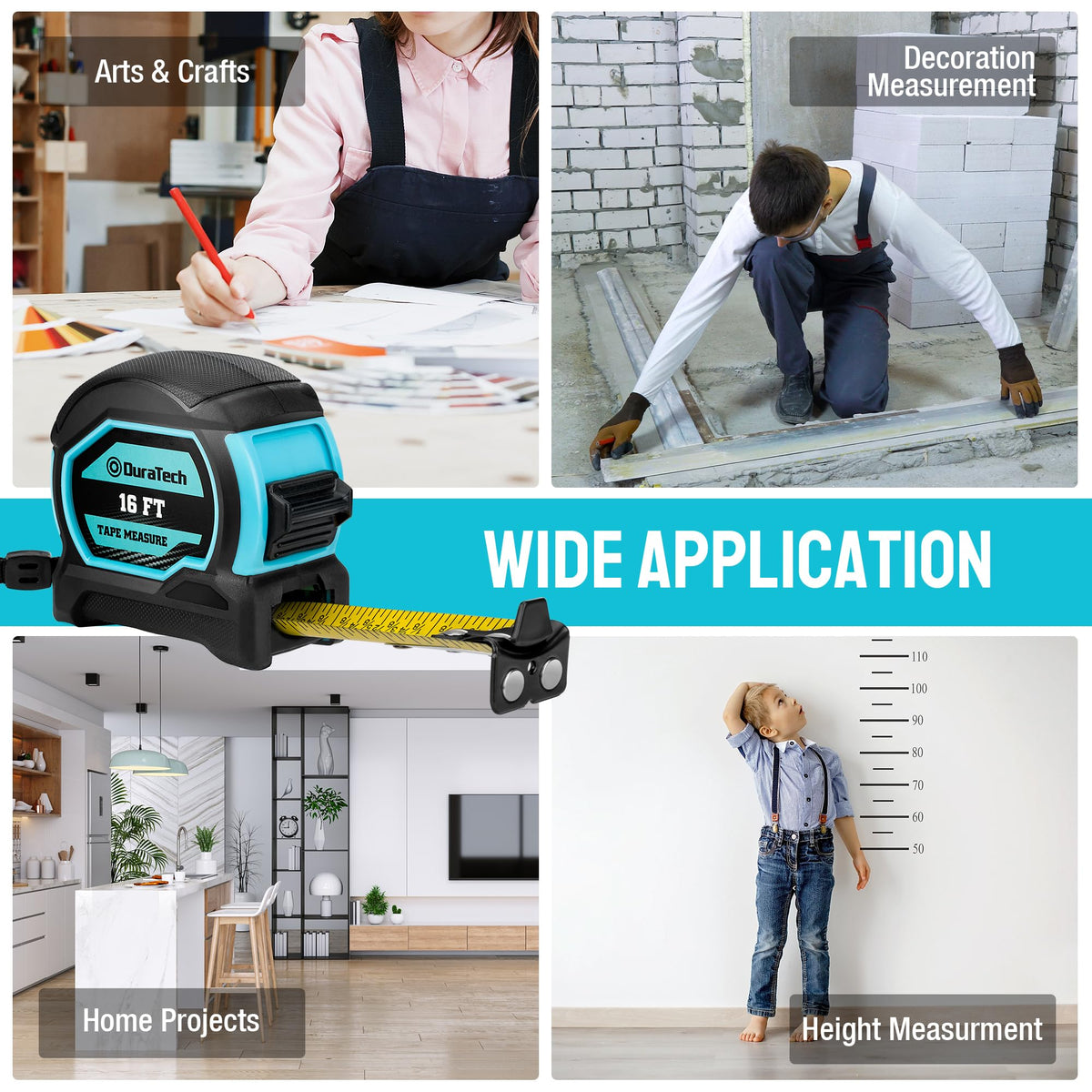 DURATECH 2-pack tape measures ideal for carpenters and builders