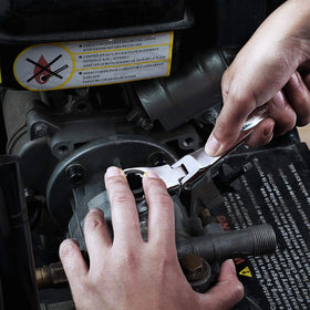Wrenches being used in a tight automotive install scenario with DURATECH tools.