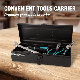 DuraTech Tool Box organizer interior helps separate hammers and pliers.