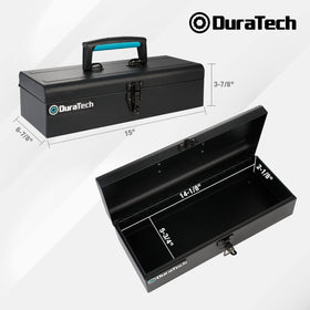 DuraTech Tool Box plastic handle provides comfortable, grippable carrying.