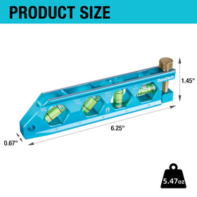 DURATECH torpedo level back view highlighting durable aluminum frame.