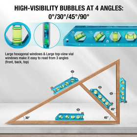 DURATECH torpedo level with V-groove contact on curved surfaces.