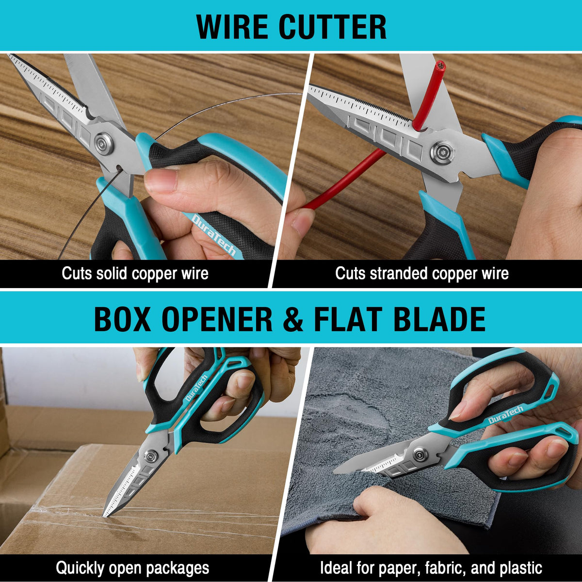DURATECH TPR comfort grip supports steady cuts, even with gloves.