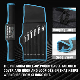 DURATECH wrench set stored in car trunk for on-the-go tasks.