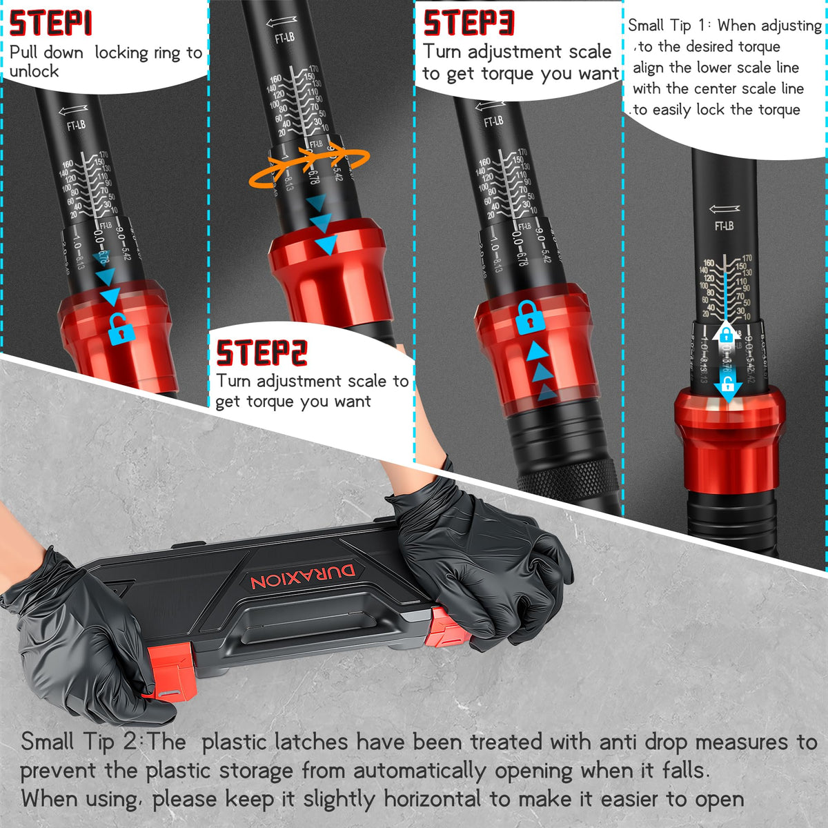 DURAXION wrench with red anodized tail plug in view