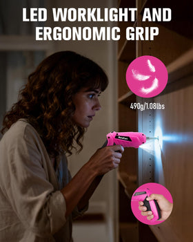 DuroFort pink 25-piece bit set covers common screws and bits.
