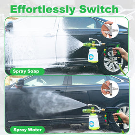 Dusichin dual connector shift valve enables switching foam and water