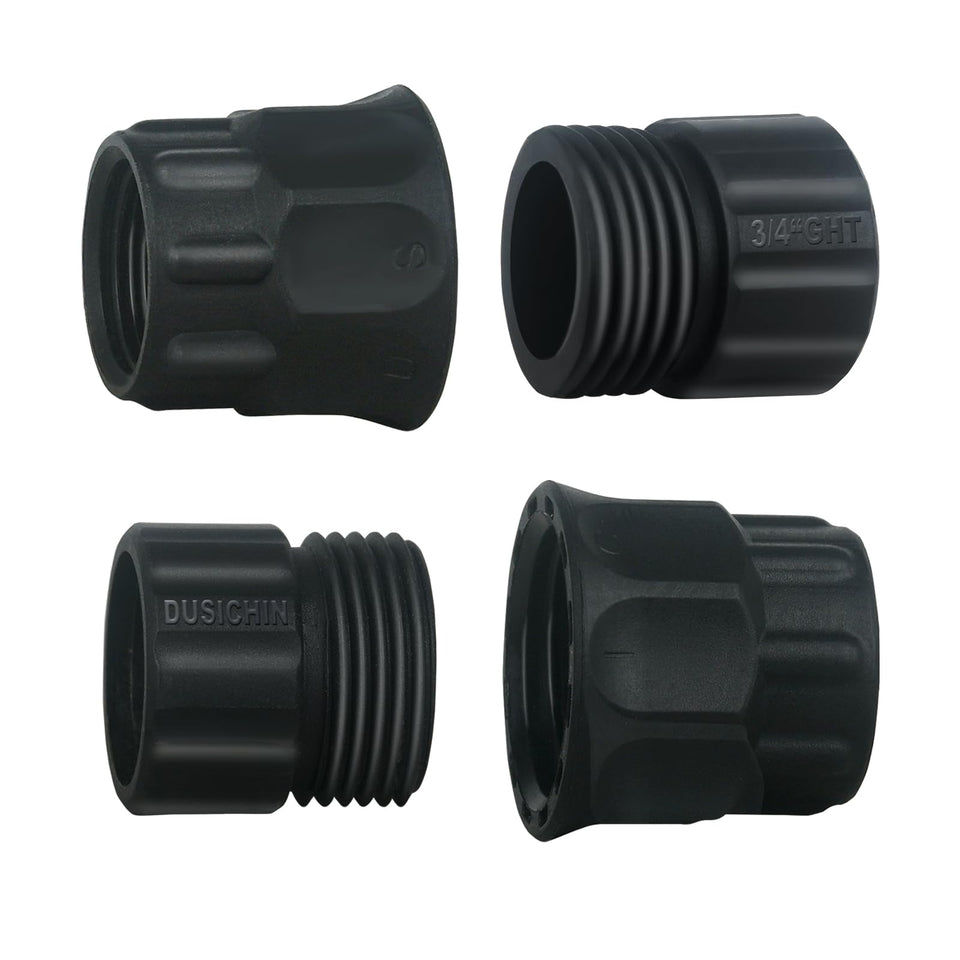 Dusichin garden hose connector with M22 female end for quick pressure washer connections.