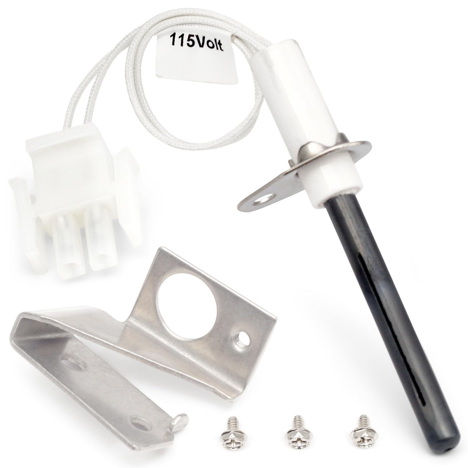 Dusledel 903110A ignitor plug showing quick-install compatibility for many furnaces.
