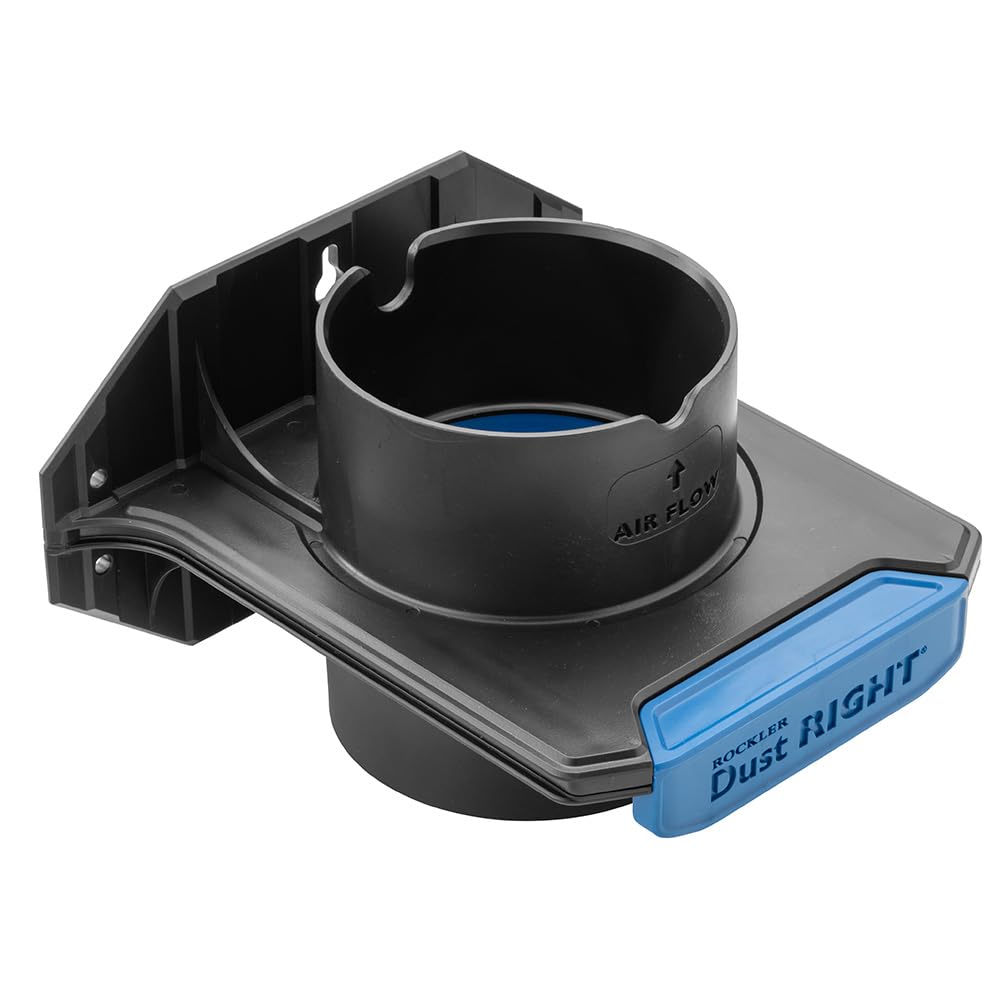 Dust Right Ready-Mount 4-In blast gate front view shows airflow path