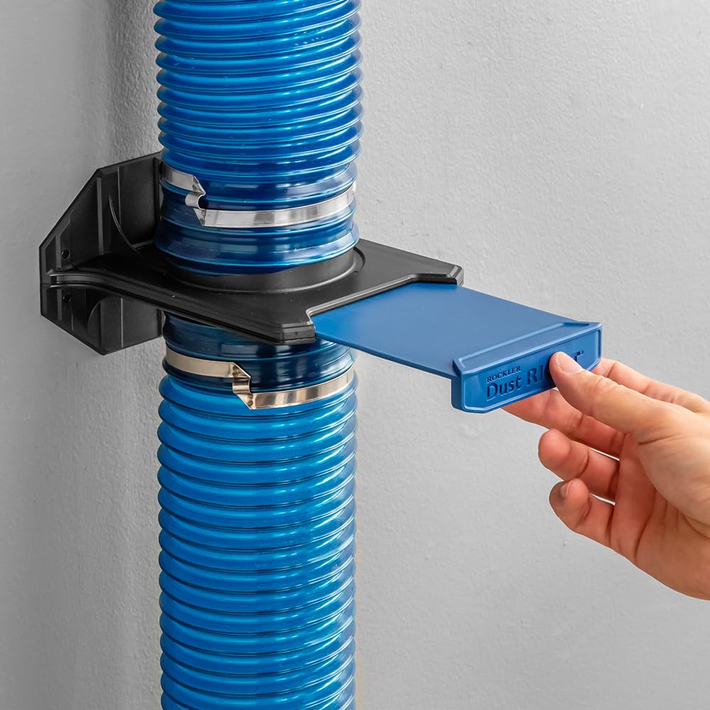 Dust Right Ready-Mount 4-In blast gate in action with optimized suction control