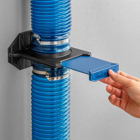 Dust Right Ready-Mount 4-In blast gate in action with optimized suction control