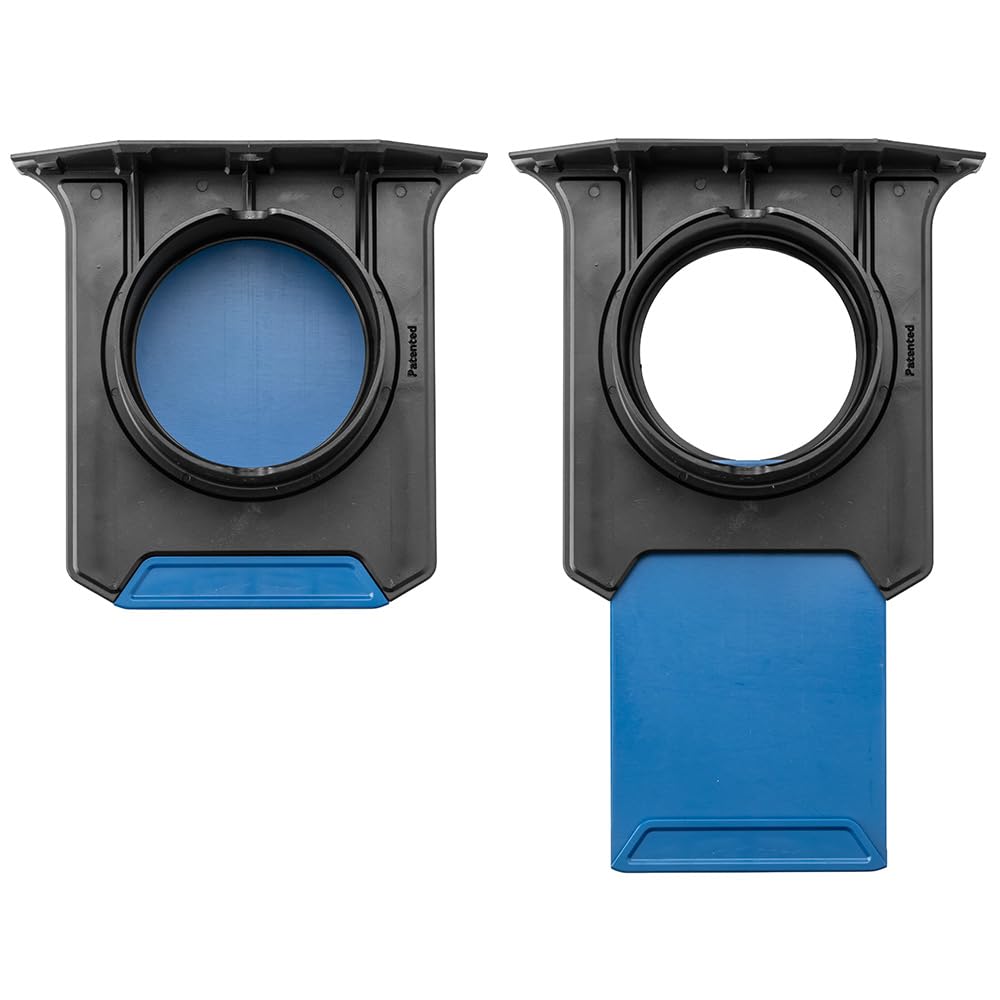 Dust Right Ready-Mount 4-In blast gate side-mount bracket demonstrates secure installation