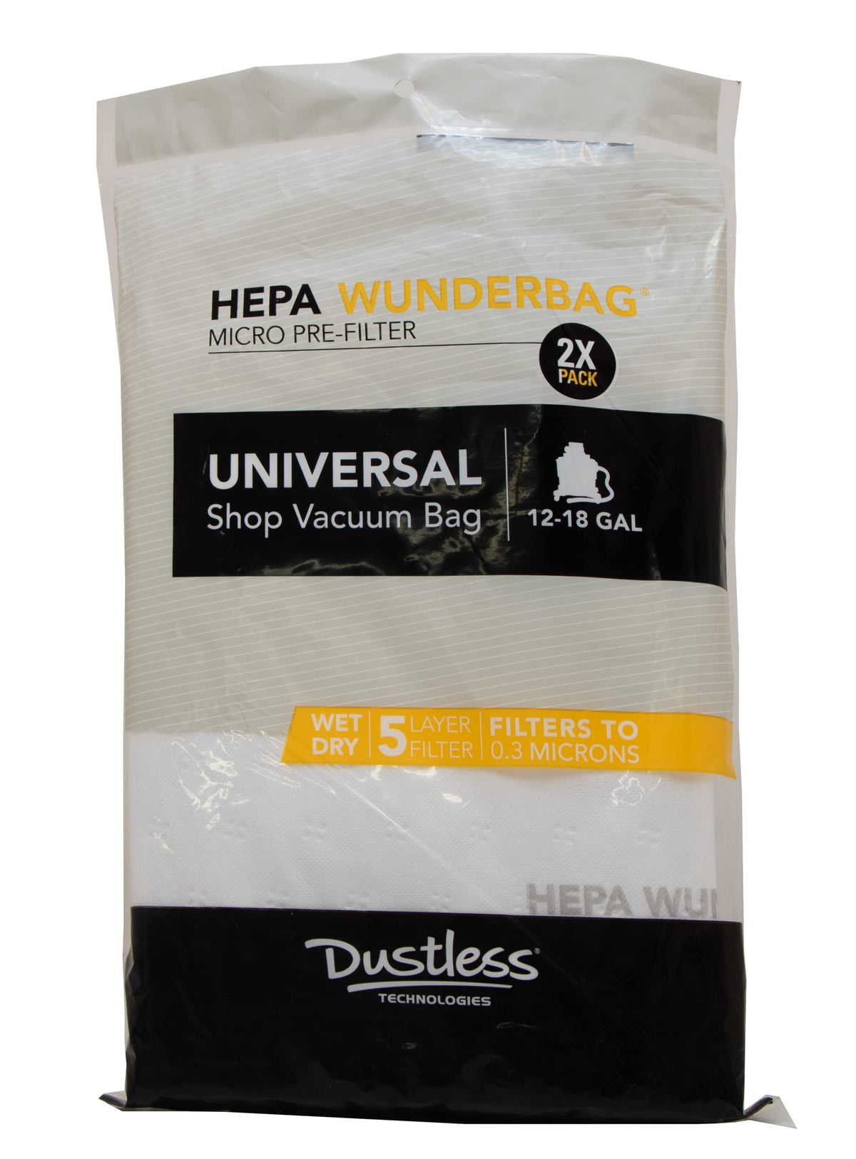 Dustless Wunderbag 0.3 micron filtration captures fine dust.