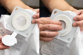 Dustless Wunderbag seal and cap secure disposal of dust and residues.