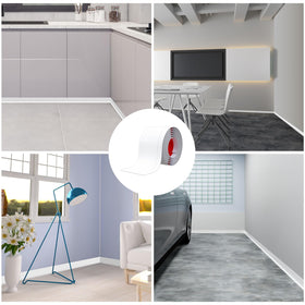 Duzzy baseboard trim in kitchen and bathroom use.